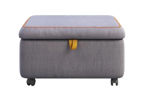Fabric storage seat section with casters. 3d render Stock Illustration