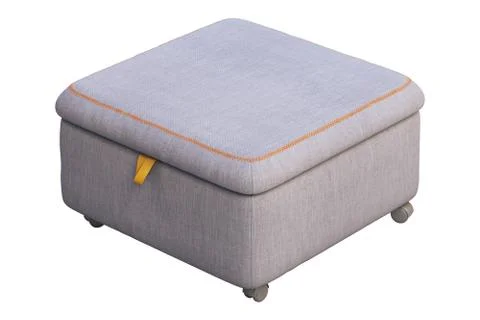 Fabric storage seat section with casters. 3d render Stock Illustration