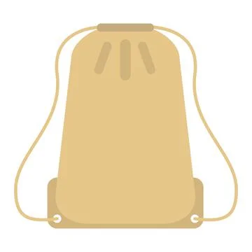 Fabric string bag flat clipart vector illustration Stock Illustration