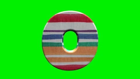 Fabric striped numbers on green screen background Video stock 345134989