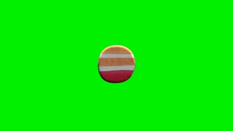 Fabric striped period dot punctuation mark on green screen background Stock Footage 345134793