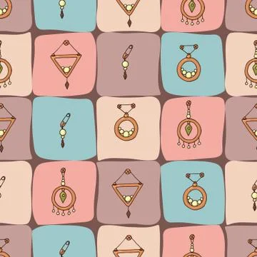 Fabric swath vector. Seamless pattern boho style. Doodle colorful wallpaper. Illustrazione stock