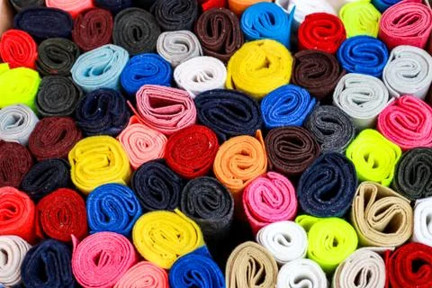 Fabric textile rolls Stock Photos
