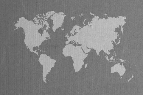 Fabric texture background , process in white color with world map Stock Photos