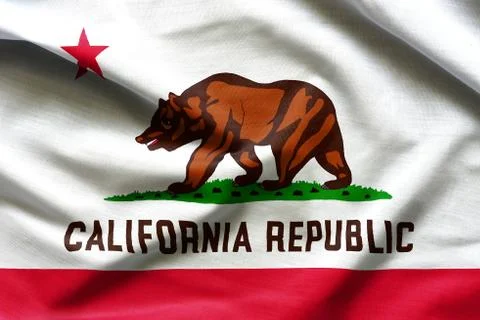 Fabric texture of the California Flag Flags from the USA Stock Photos