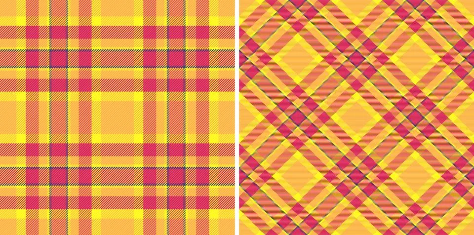 Fabric texture check of pattern background vector with a plaid seamless tar.. Stock Illustration