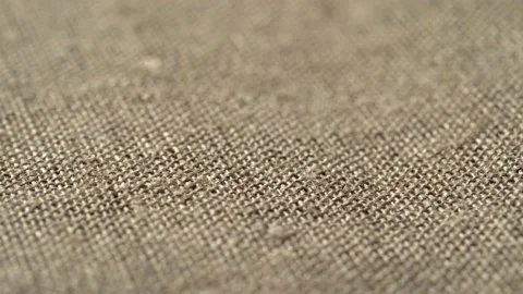 Fabric texture close up, rough brown canvas background, macro shot Stock Footage 135281702