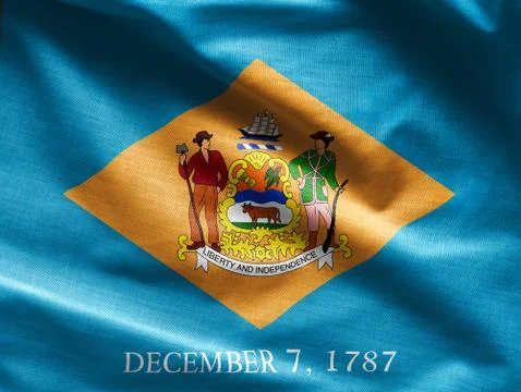 Fabric texture of the Delaware Flag - Flags from the USA Stockfoto's