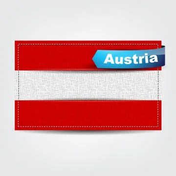 Fabric texture of the flag of austria Stock Illustration