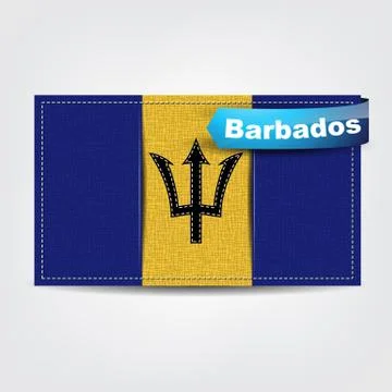 Fabric texture of the flag of barbados Stock Illustration