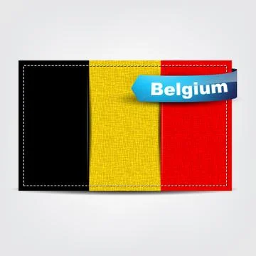 Fabric texture of the flag of belgium Ilustração Stock