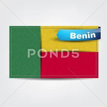 Fabric texture of the flag of benin Stock Illustration