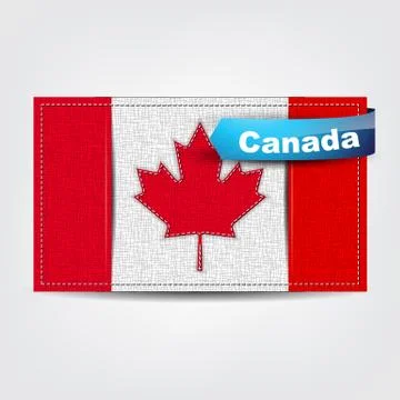 Fabric texture of the flag of canada Illustrazione stock
