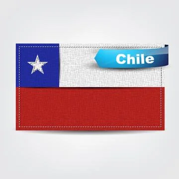 Fabric texture of the flag of chile Illustrazione stock