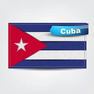 Fabric texture of the flag of cuba 스톡 일러스트