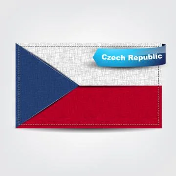 Fabric texture of the flag of czech republic Illustrazione stock