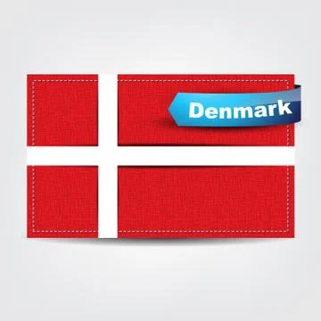 Fabric texture of the flag of denmark Stock Illustration