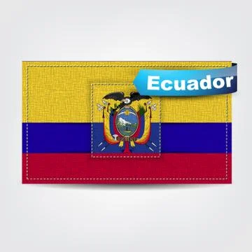 Fabric texture of the flag of ecuador 스톡 일러스트