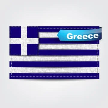 Fabric texture of the flag of greece Stock Illustration