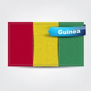 Fabric texture of the flag of guinea 스톡 일러스트