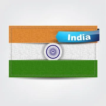 Fabric texture of the flag of india Stock Illustration
