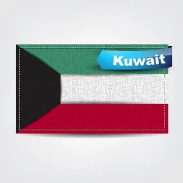 Fabric texture of the flag of kuwait Stock Illustration
