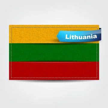 Fabric texture of the flag of lithuania Stock Illustration