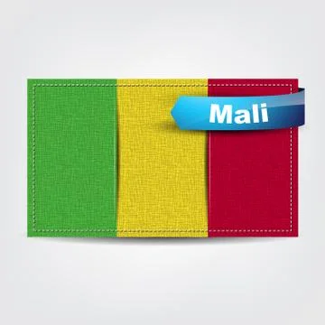 Fabric texture of the flag of mali Stock Illustration