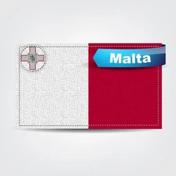 Fabric texture of the flag of malta Illustrazione stock