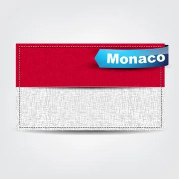 Fabric texture of the flag of monaco Stock Illustration