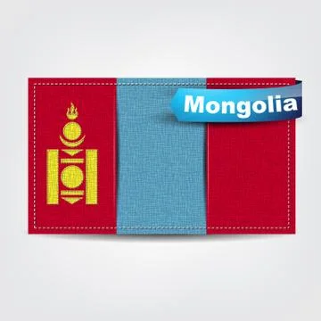 Fabric texture of the flag of mongolia 스톡 일러스트