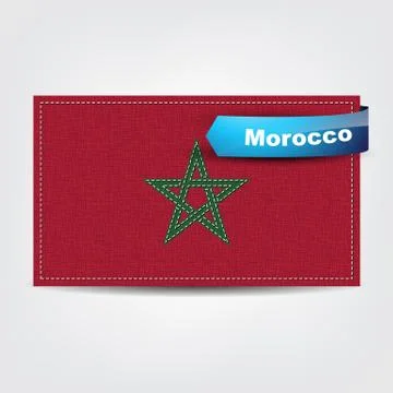 Fabric texture of the flag of morocco 스톡 일러스트