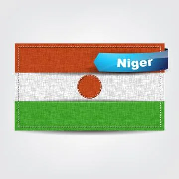 Fabric texture of the flag of niger 스톡 일러스트