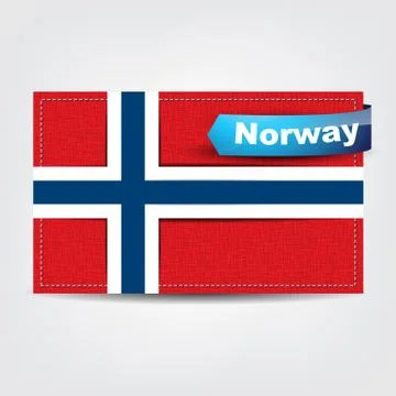 Fabric texture of the flag of norway Illustrazione stock