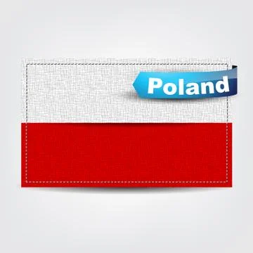 Fabric texture of the flag of poland Illustrazione stock