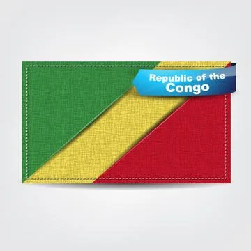 Fabric texture of the flag of republic of the congo Stock Illustration