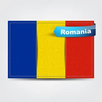 Fabric texture of the flag of romania Illustrazione stock