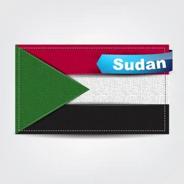 Fabric texture of the flag of sudan 스톡 일러스트