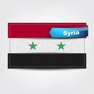 Fabric texture of the flag of syria Stock Illustration