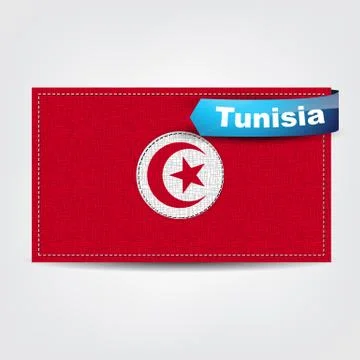 Fabric texture of the flag of tunisia Stock Illustration