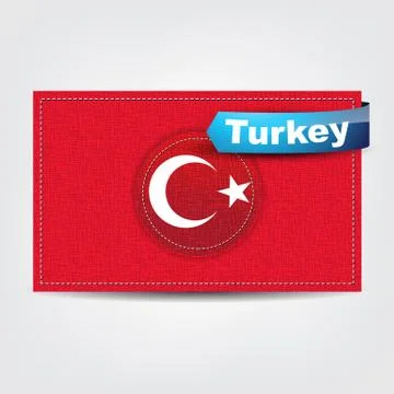 Fabric texture of the flag of turkey 스톡 일러스트