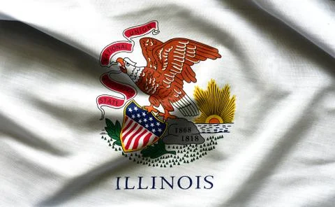 Fabric texture of the Illinois Flag - Flags from the USA Photos