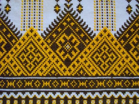 Fabric texture with Latin American pattern. Stock Photos