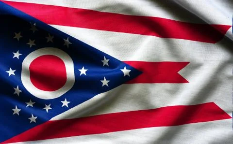 Fabric texture of the Ohio Flag - Flags from the USA 写真素材