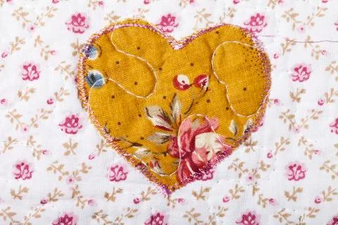 Fabric texture pattern heart Stock Photos