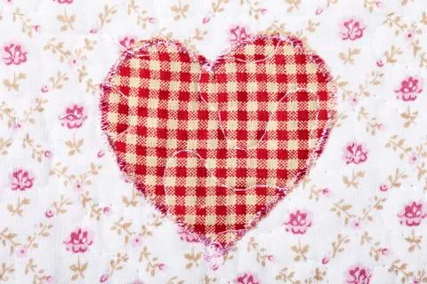 Fabric texture pattern heart Stock Photos