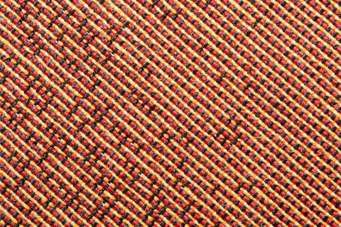 Fabric texture with red threads. textile background extremely close up. woven Stock Photos