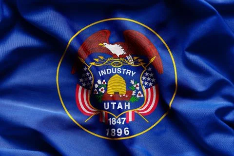 Fabric texture of the Utah Flag - Flags from the USA Foto stock