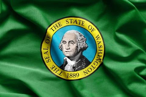 Fabric texture of the Washington Flag - Flags from the USA Stockfoto's