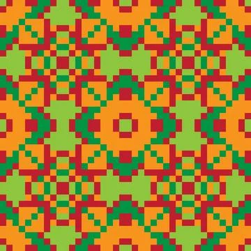 Fabric thai ethnic pattern, silk weaving colorful pattern, fabric native se.. Stock Illustration